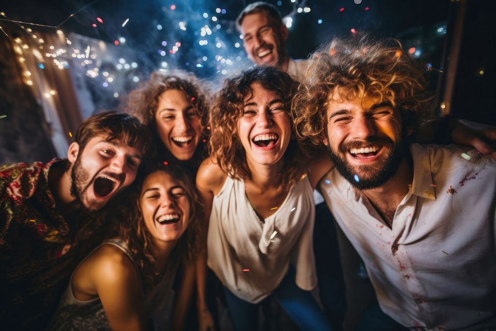 Party laughing adult happy. AI generated Image by rawpixel.