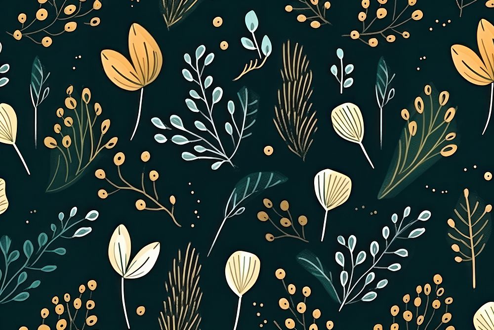 Floral pattern backgrounds green. AI generated Image by rawpixel.