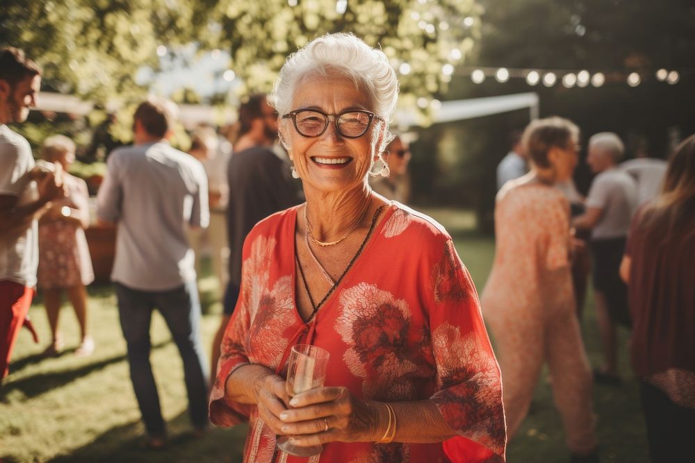 Party laughing portrait outdoors. AI generated Image by rawpixel.