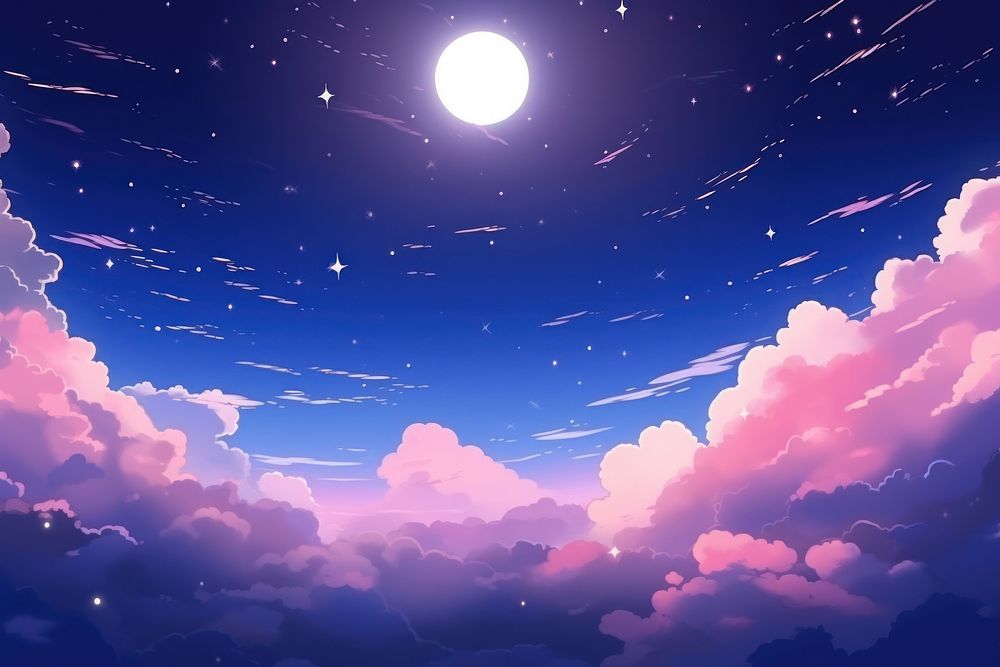 Full moon night sky backgrounds. AI generated Image by rawpixel.