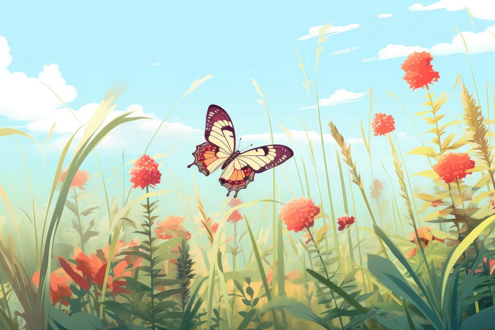 Meadow grass butterfly outdoors. AI generated Image by rawpixel.