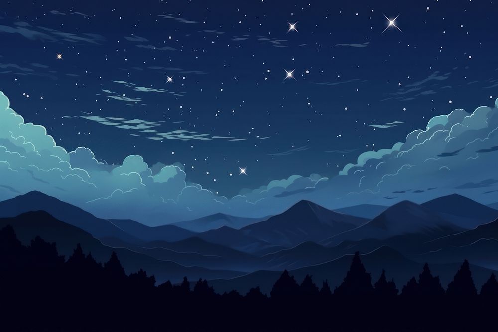 Midnight sky landscape astronomy outdoors