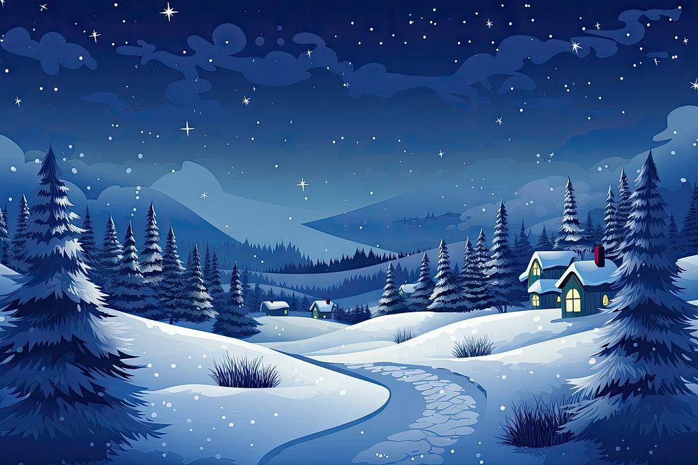 Winter landscape snow christmas outdoors. AI generated Image by rawpixel.