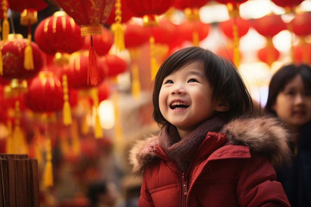 Chinese new year festival market smile. AI generated Image by rawpixel.