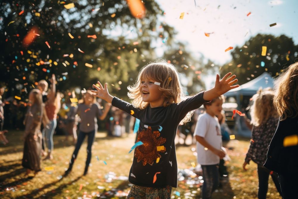 Party throwing confetti outdoors. AI generated Image by rawpixel.