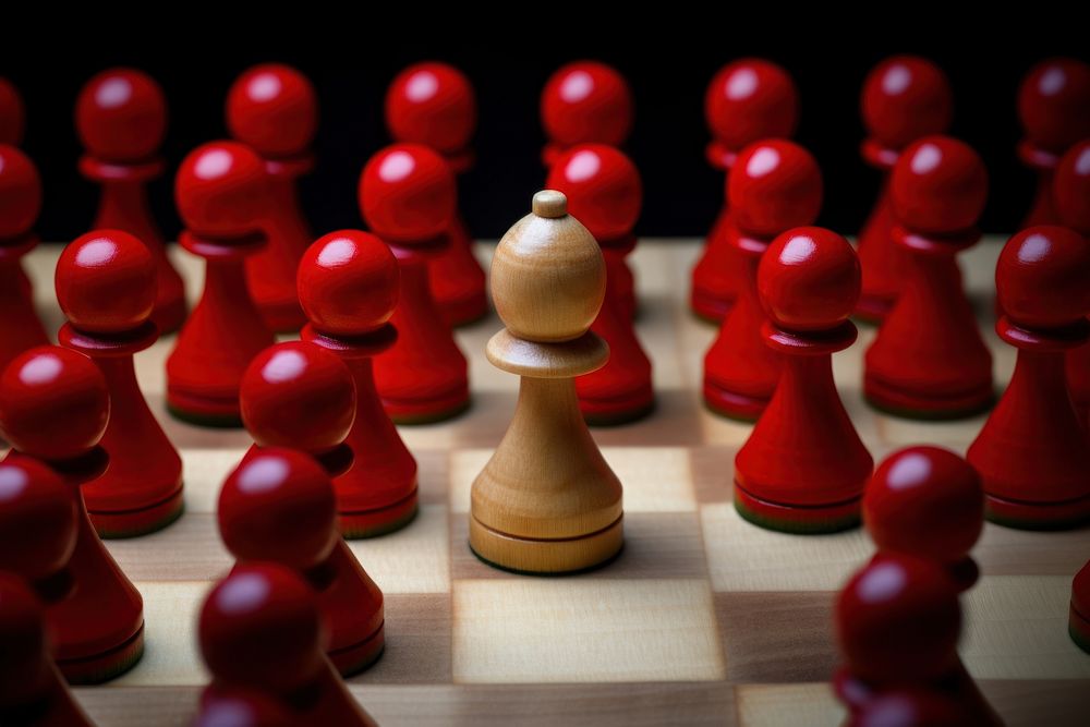Chess game red high angle view. AI generated Image by rawpixel.
