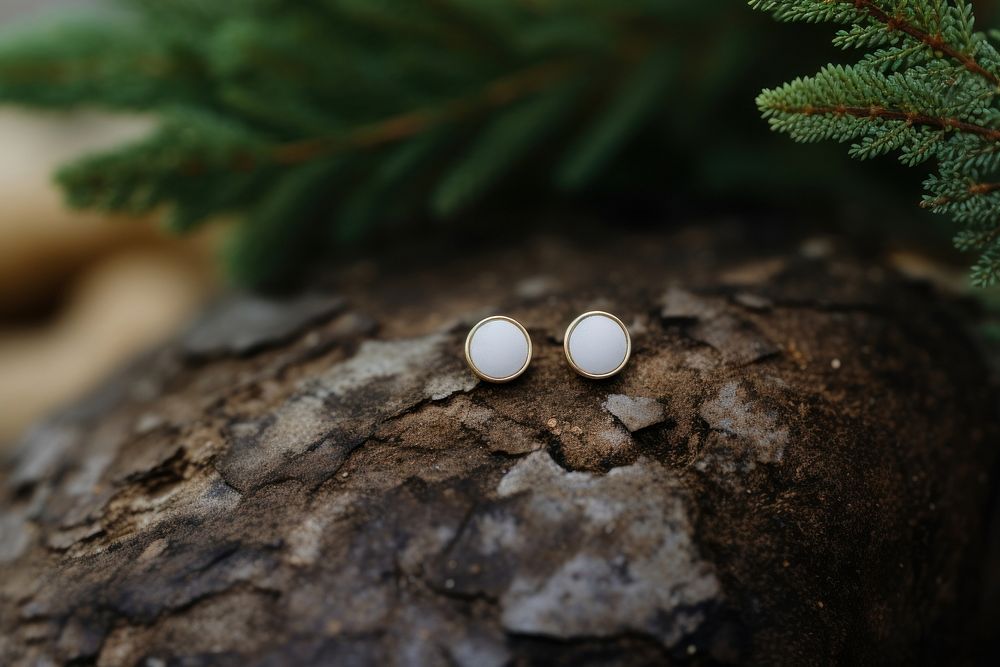 Stud Earrings outdoors nature plant. AI generated Image by rawpixel.