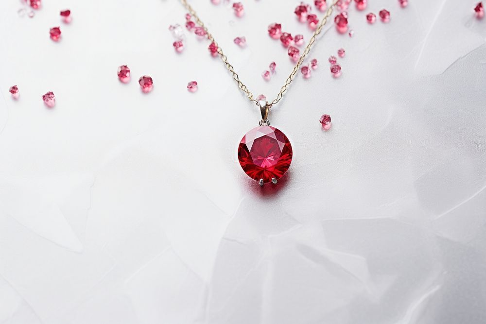 Ruby jewelry necklace gemstone. AI generated Image by rawpixel.