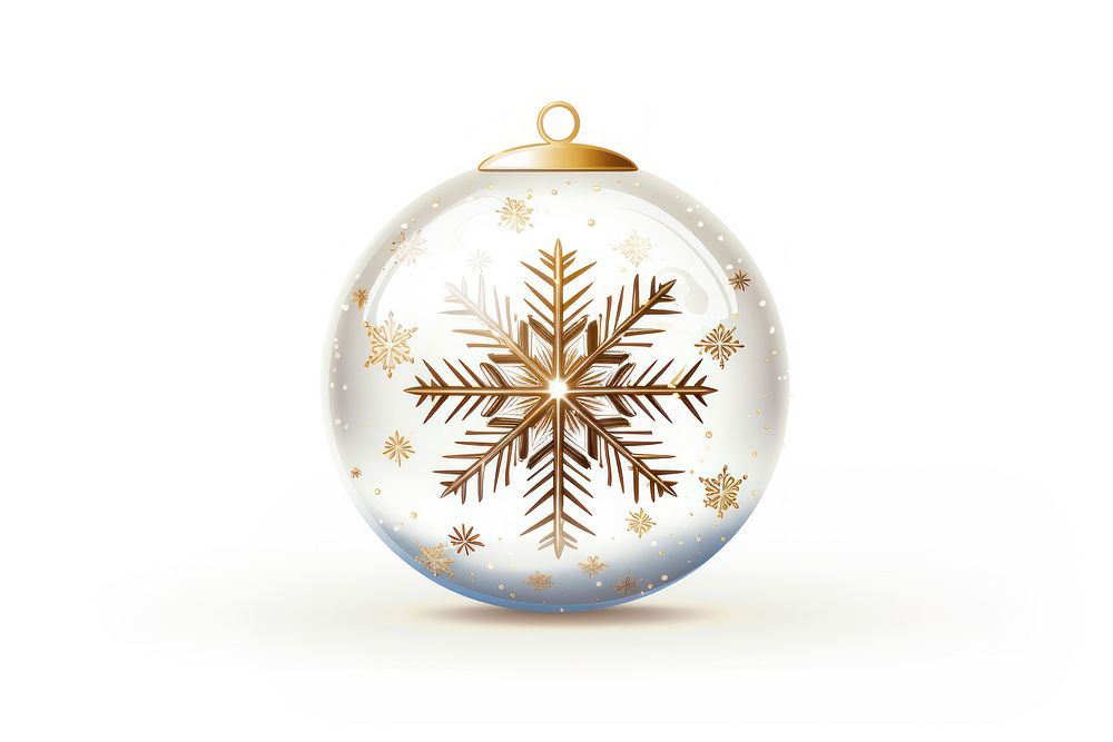 Ornaments Glass ball christmas white snow. AI generated Image by rawpixel.