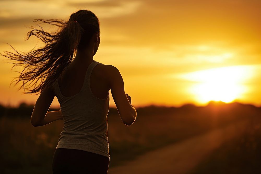 Young woman exercising running jogging. AI generated Image by rawpixel.