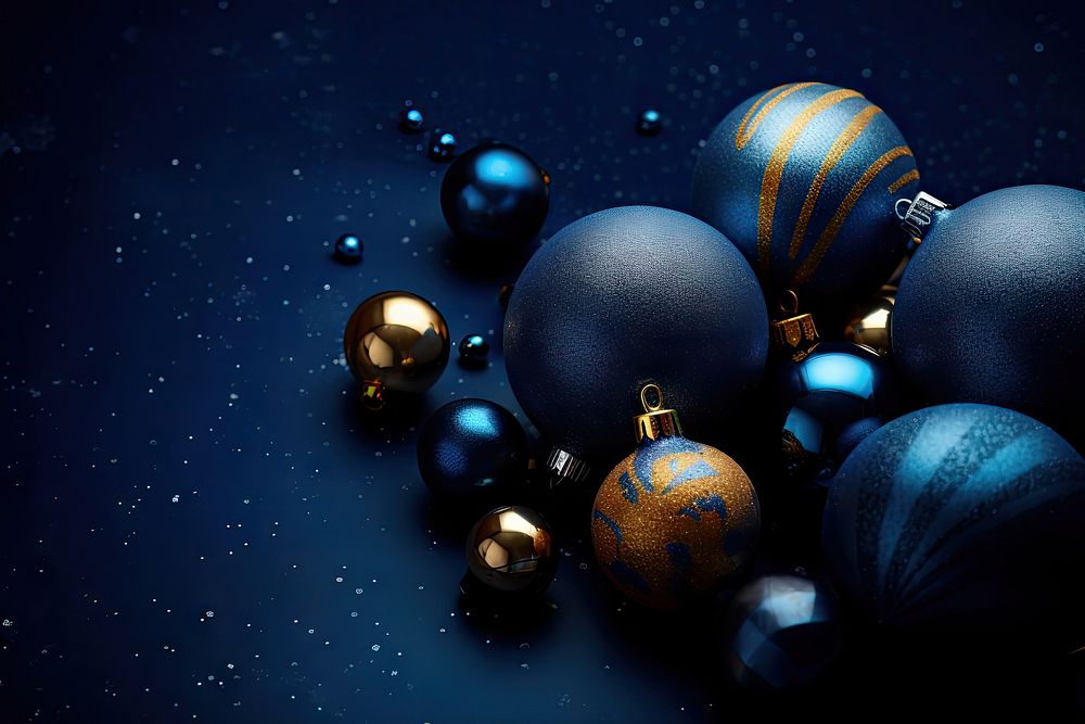 Christmas celebration sphere blue. AI generated Image by rawpixel.