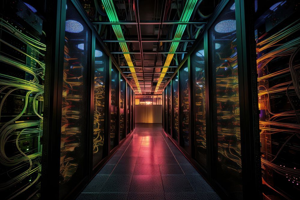 Server computer architecture corridor. AI | Free Photo - rawpixel