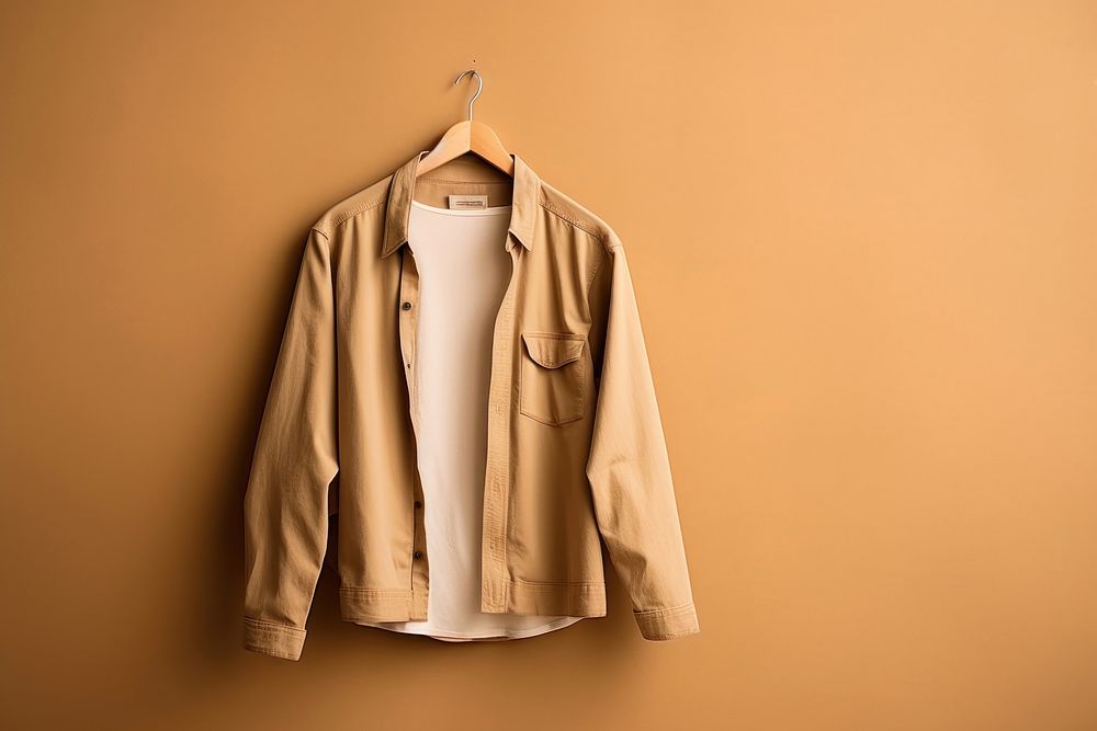 Clothes jacket khaki brown. AI generated Image by rawpixel.