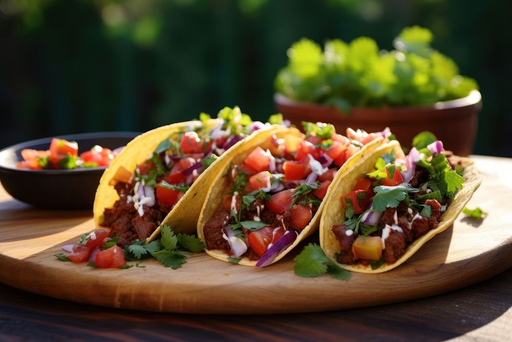 Mexican tacos tomato plant food. AI generated Image by rawpixel.