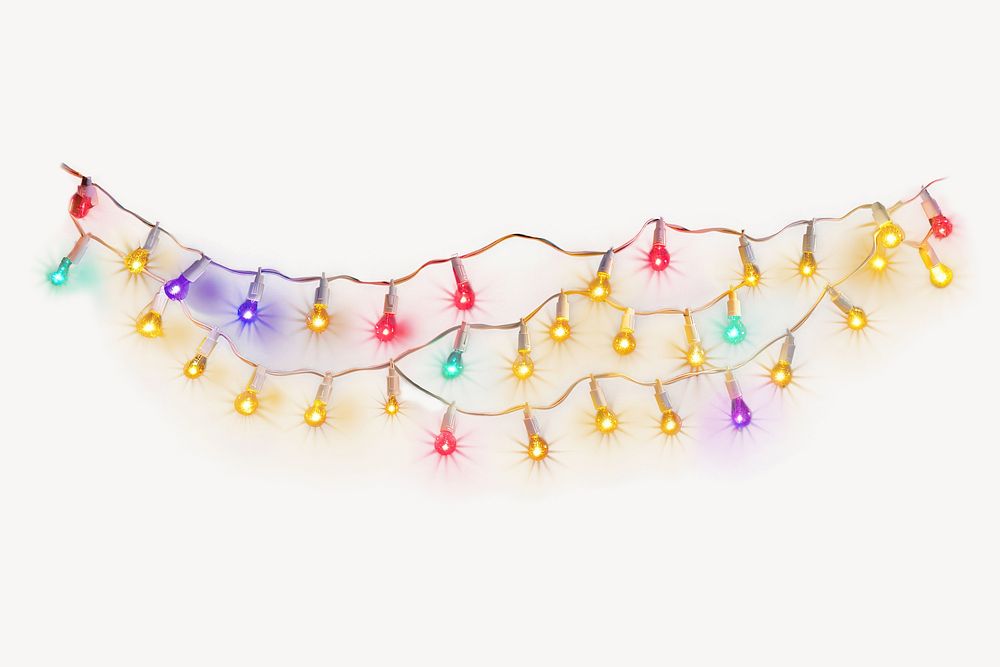 Christmas light line jewelry christmas lights white background. AI generated Image by rawpixel.