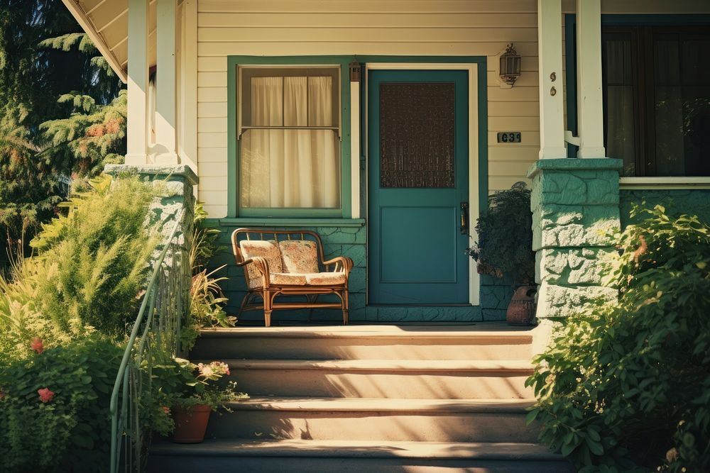 Front porch house architecture furniture. AI generated Image by rawpixel.