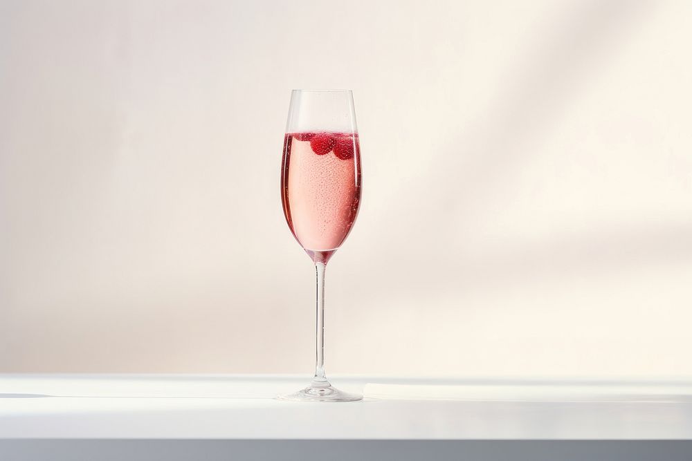 Kir royale drink glass cocktail. AI generated Image by rawpixel.