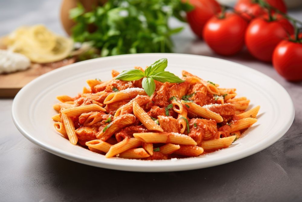 Penne pasta tomato penne sauce. AI generated Image by rawpixel.