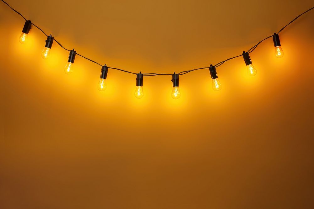 String lights lighting yellow architecture. AI generated Image by rawpixel.