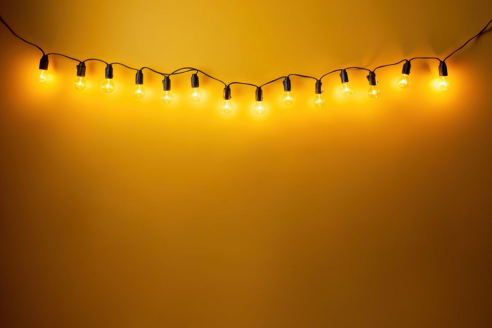 String lights lighting yellow lamp. AI generated Image by rawpixel.