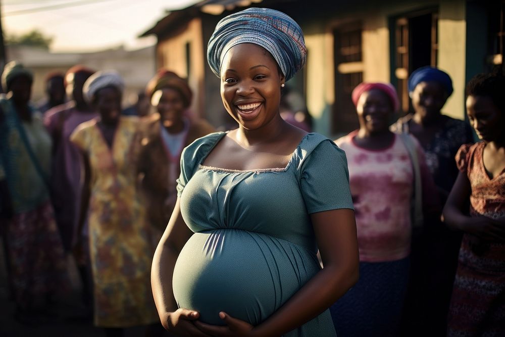 South African woman pregnant portrait adult. AI generated Image by rawpixel.