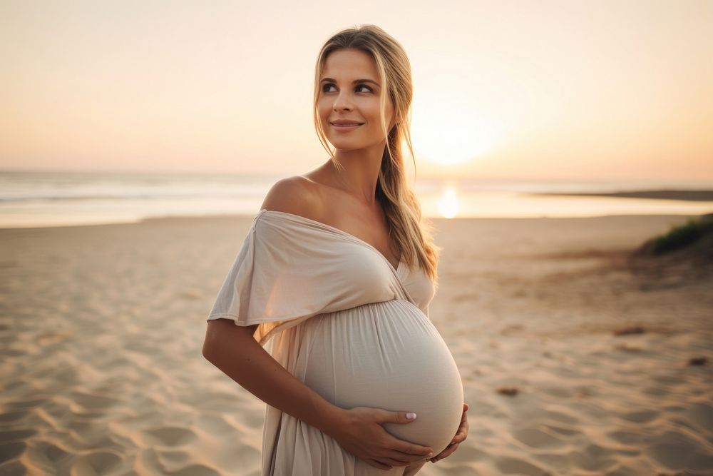 South African white woman pregnant portrait outdoors. AI generated Image by rawpixel.