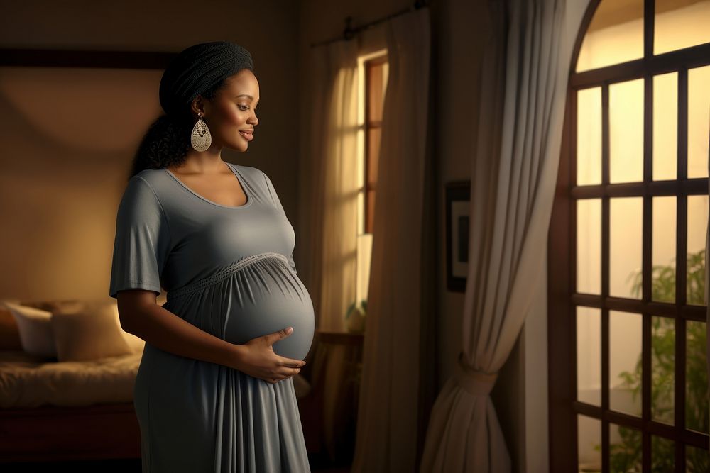 White South African woman pregnant adult dress. AI generated Image by rawpixel.