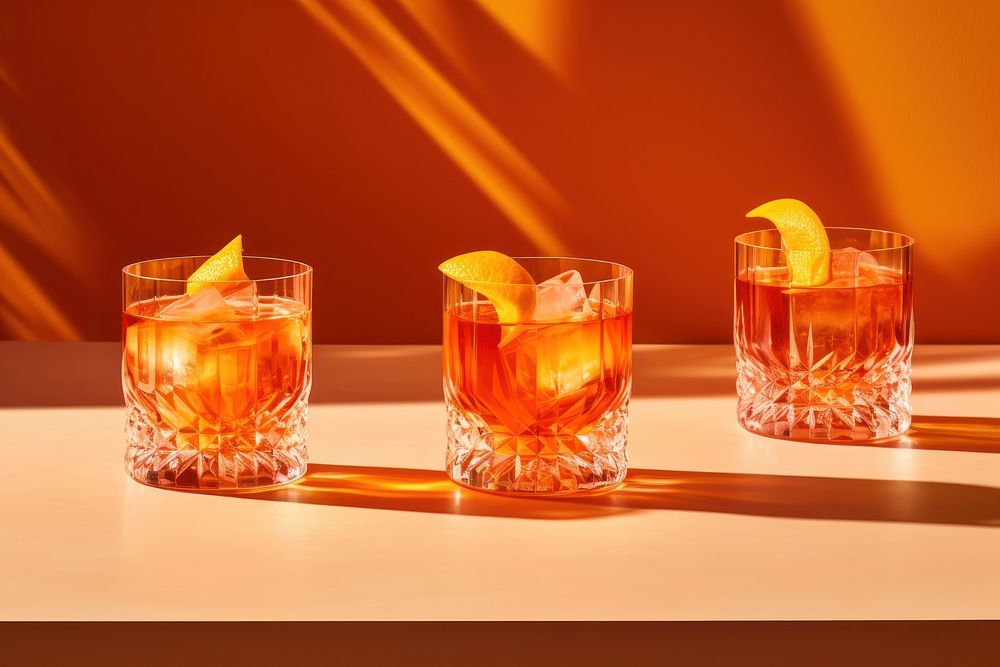 Aperol negroni glass cocktail drink. 