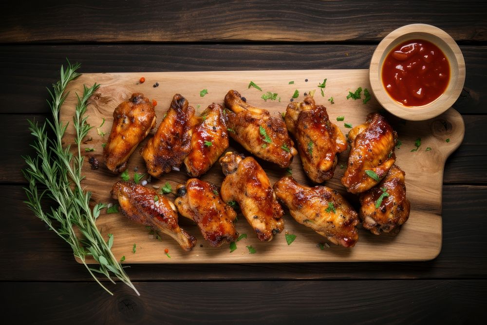 Chicken wings food barbecue sauce. AI generated Image by rawpixel.