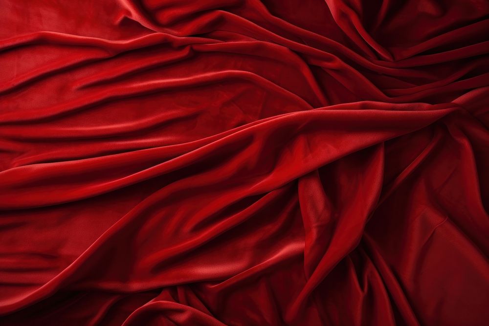 Red velvet sheets backgrounds crumpled wrinkled. AI generated Image by rawpixel.