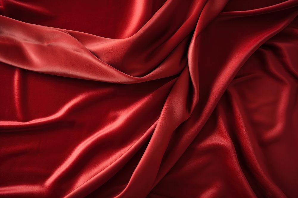 Red velvet sheets backgrounds silk crumpled. AI generated Image by rawpixel.
