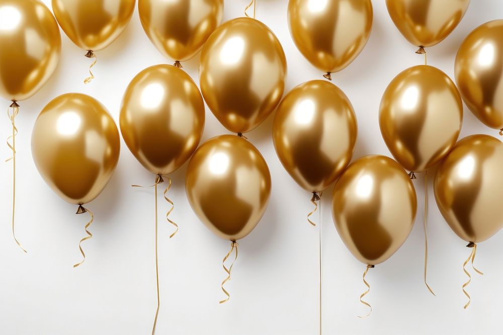 Gold color balloons foil backgrounds celebration anniversary. AI generated Image by rawpixel.