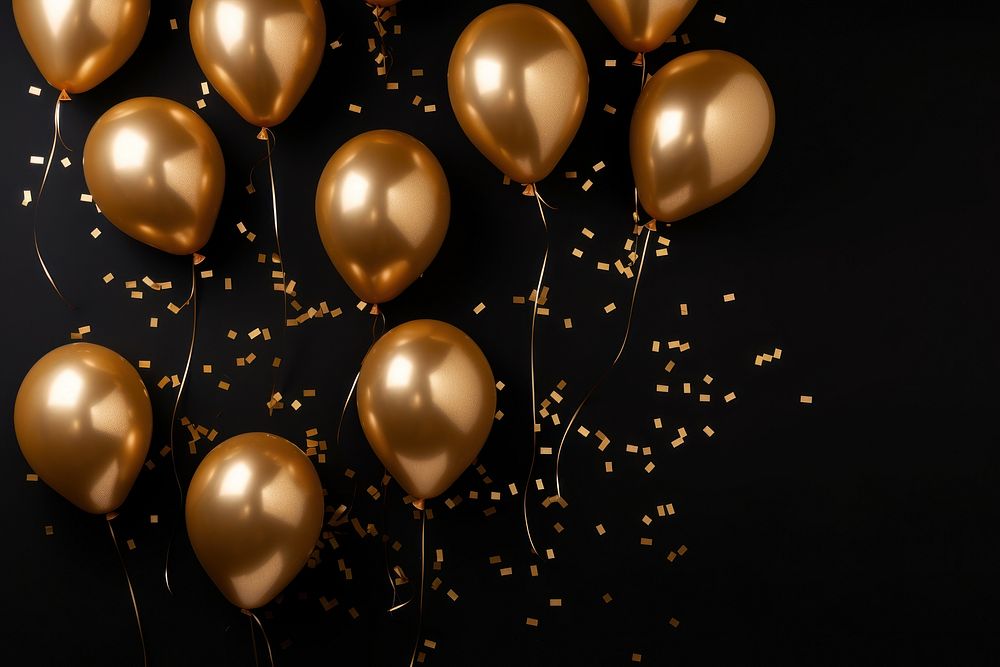 Gold color balloons foil celebration anniversary decoration. AI generated Image by rawpixel.