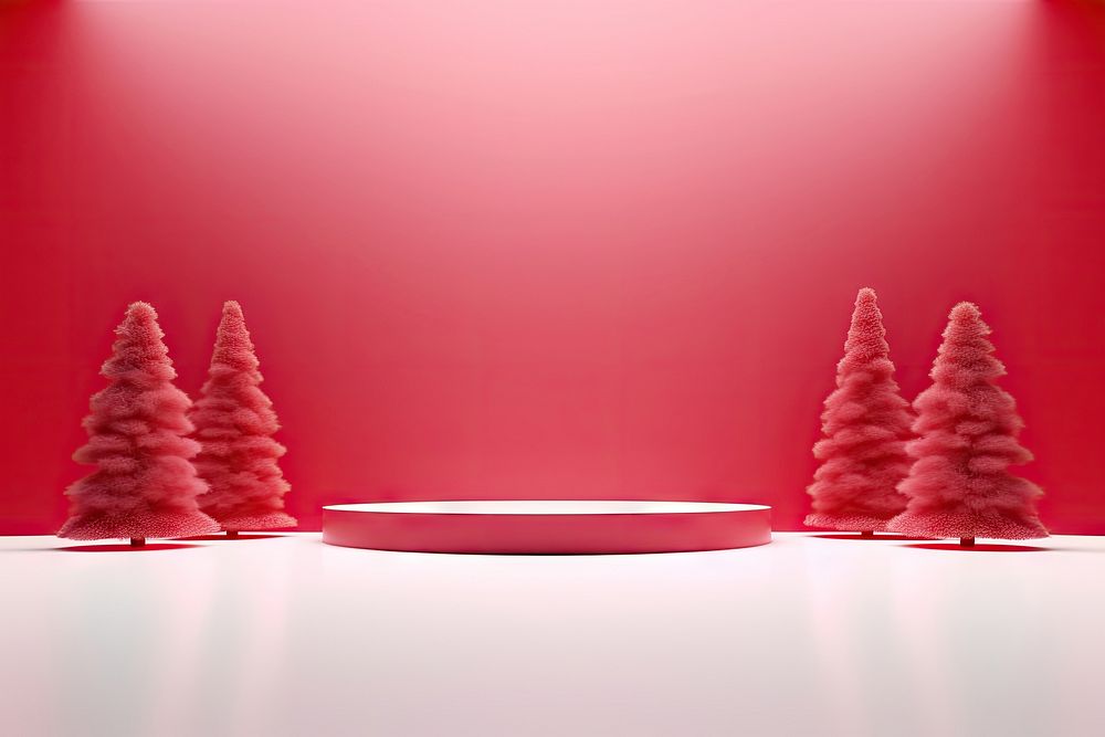 One podium christmas plant tree. AI generated Image by rawpixel.