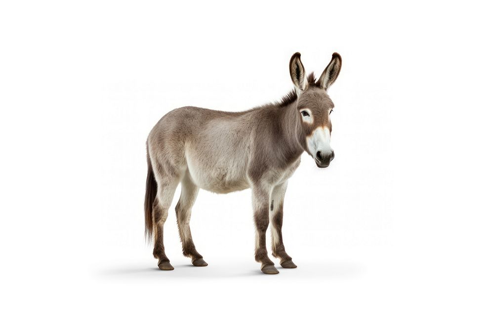Donkey animal mammal white background. AI generated Image by rawpixel.