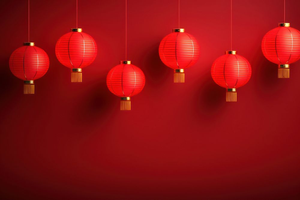 Red hanging lantern backgrounds decoration festival. AI generated Image by rawpixel.