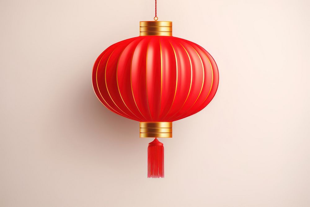 Red hanging lantern decoration tradition festival. AI generated Image by rawpixel.