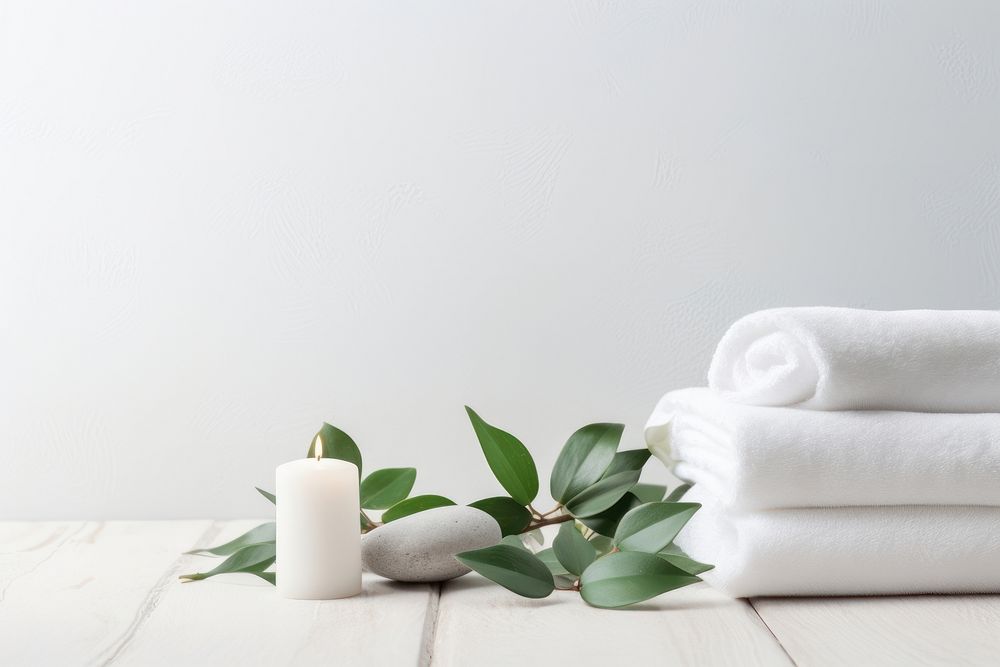 Spa products towel white relaxation. AI generated Image by rawpixel.
