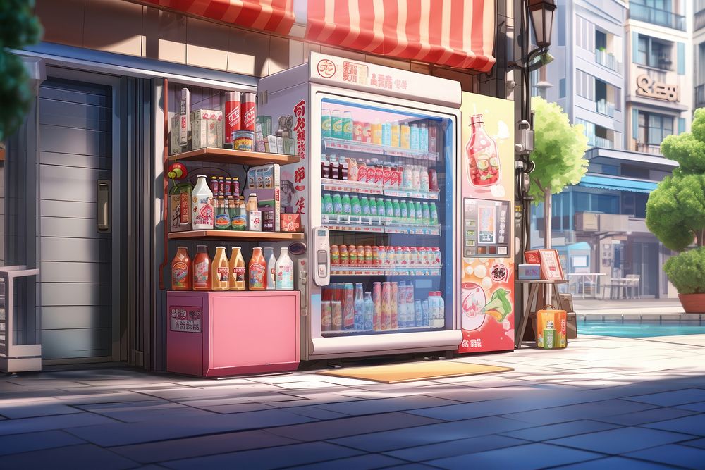 Machine street vending machine architecture. AI generated Image by rawpixel.