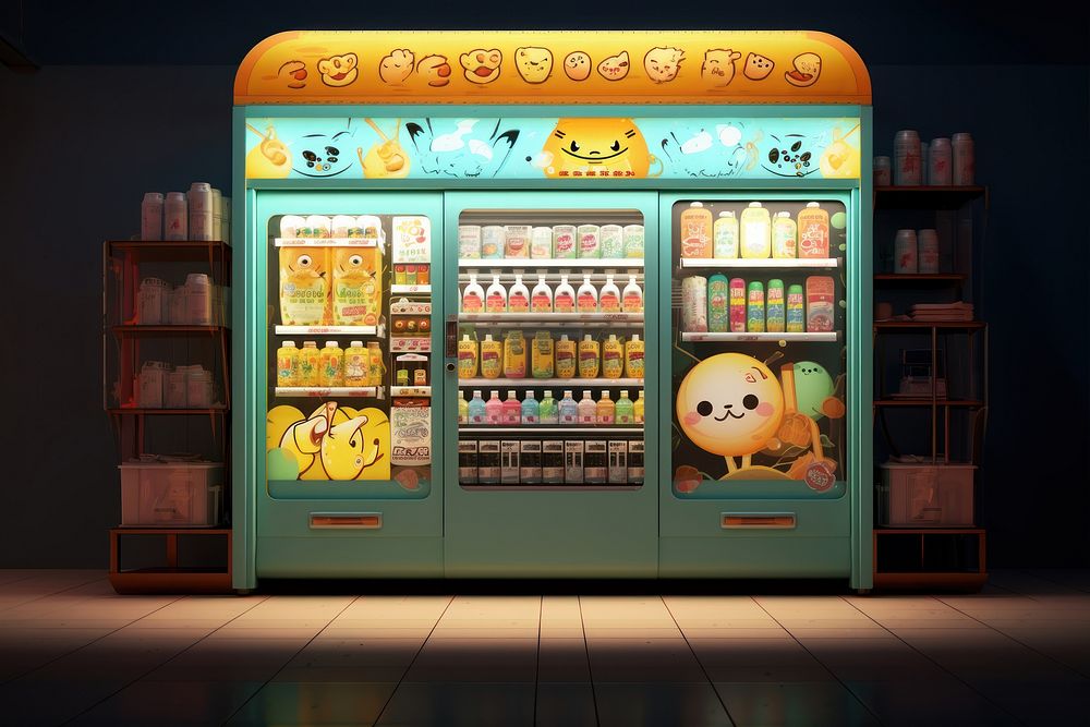 Beverage cartoon machine vending machine. AI generated Image by rawpixel.