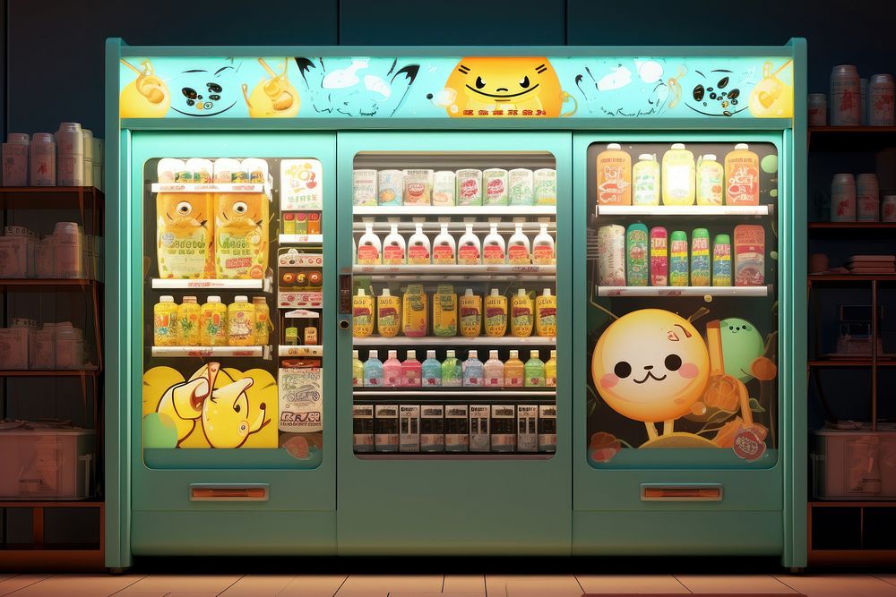 Beverage cartoon machine vending machine. AI generated Image by rawpixel.