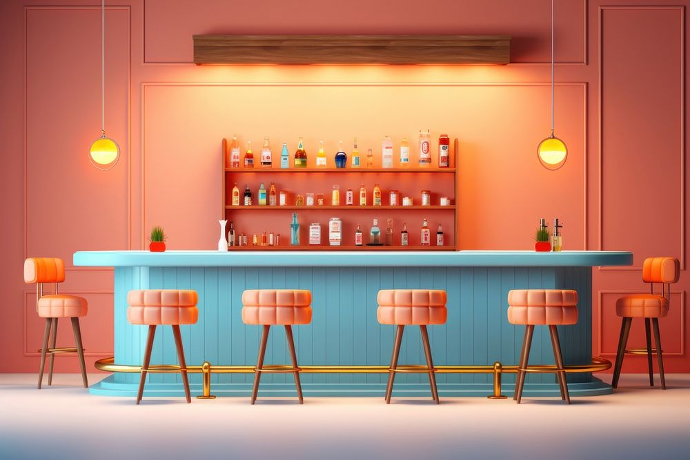 Bar furniture table chair. AI generated Image by rawpixel.