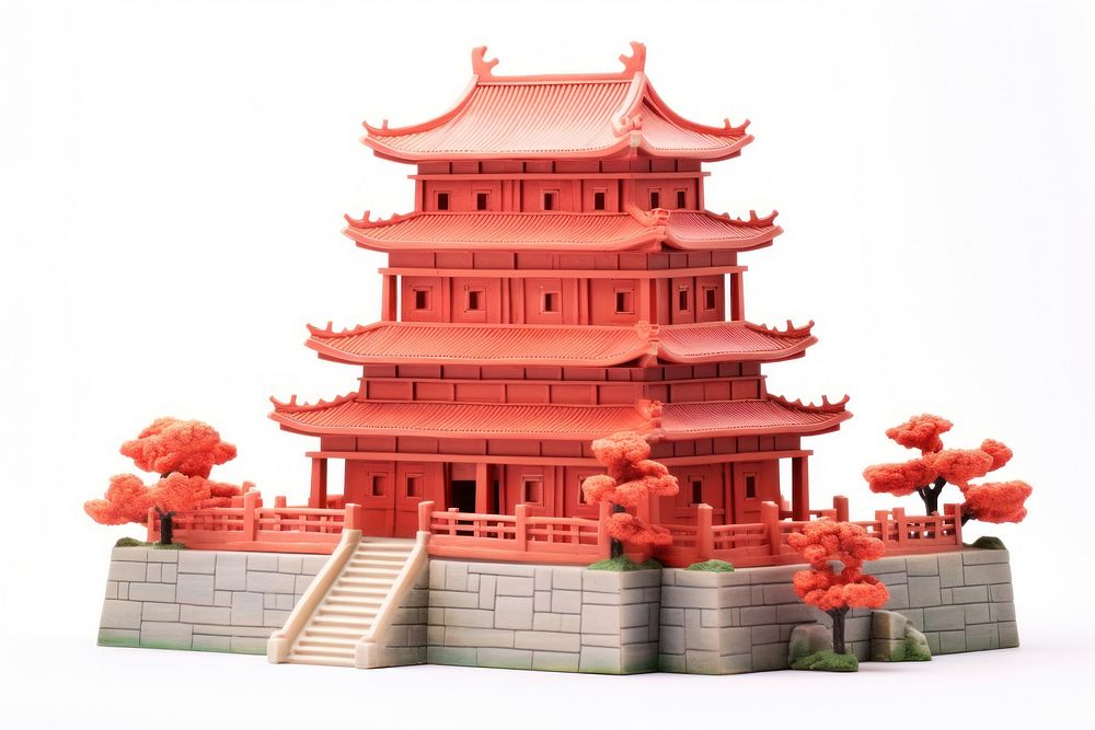 Chinese castle architecture building temple. AI generated Image by rawpixel.