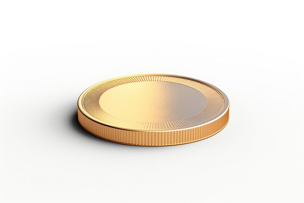 Coin gold white background currency. AI generated Image by rawpixel.