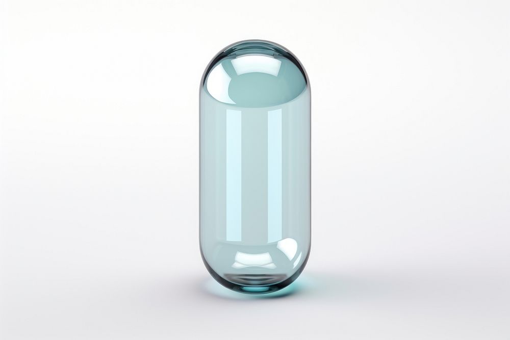 PNG Simple capsule glass bottle shape. 