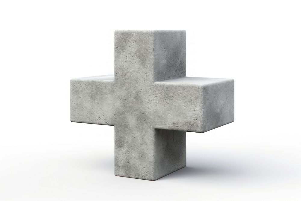 PNG Solid Plus shape concrete symbol cross. AI generated Image by rawpixel.