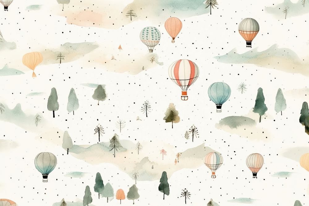 Travel backgrounds balloon pattern. AI generated Image by rawpixel.