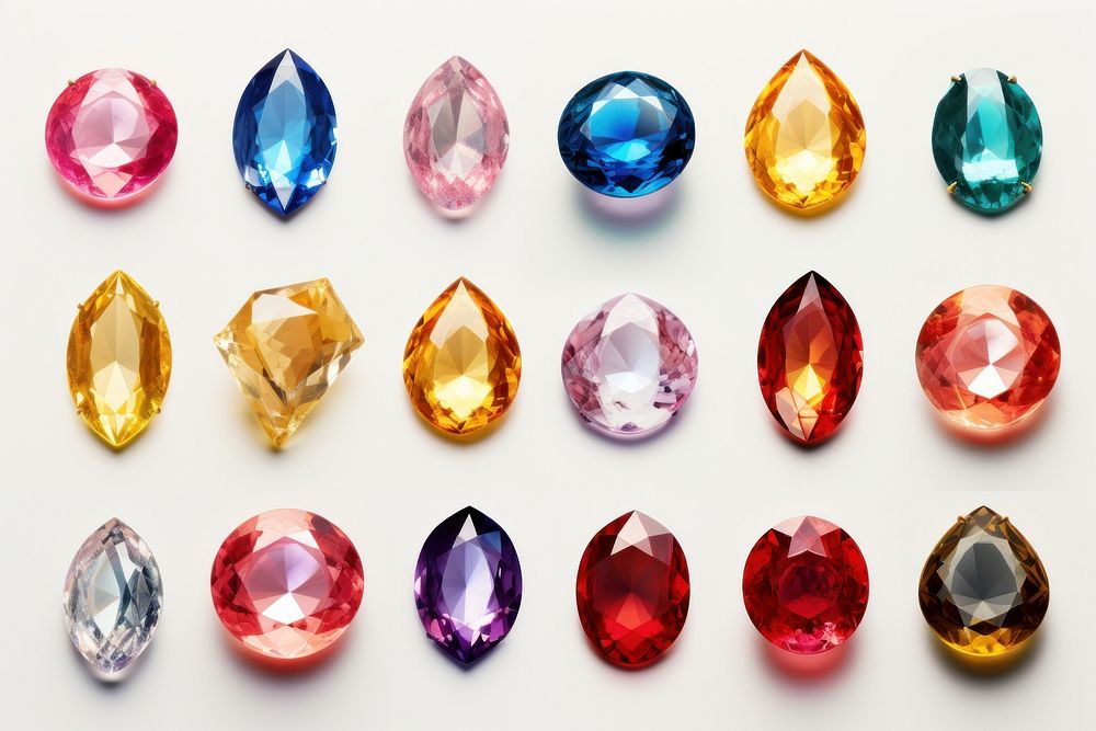 Various colored gems gemstone jewelry diamond. AI generated Image by rawpixel.