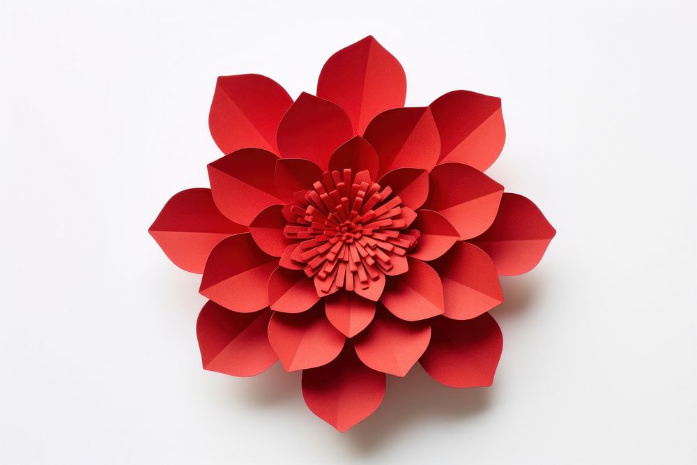 Red flower dahlia craft plant. AI generated Image by rawpixel.