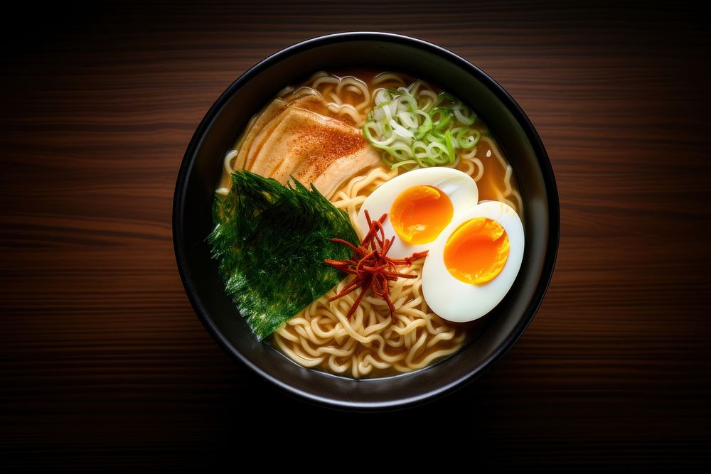 Japanese ramen table soup food. AI generated Image by rawpixel.